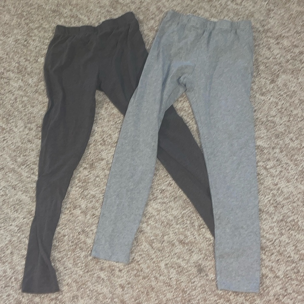 2 pairs of grey leggings size 10/12